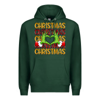 Sports Green christmas grinch heart hands Premium Hoodie - MaliasSmallBusiness