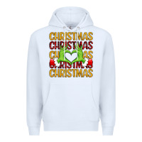 White christmas grinch heart hands Premium Hoodie - MaliasSmallBusiness