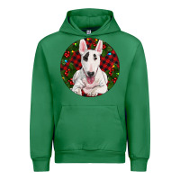 Emerald Christmas Bull Terrier Urban Hoodie - RanaPortraitStore