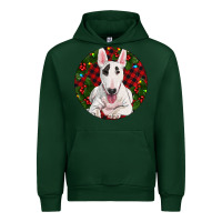 Forest Green Christmas Bull Terrier Urban Hoodie - RanaPortraitStore