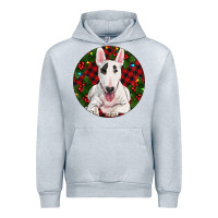 Heather Grey Christmas Bull Terrier Urban Hoodie - RanaPortraitStore