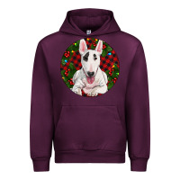 Mauve Wine Christmas Bull Terrier Urban Hoodie - RanaPortraitStore