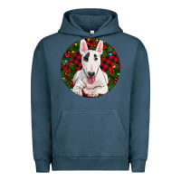 Pigment Midnight Navy Christmas Bull Terrier Urban Hoodie - RanaPortraitStore