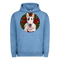 Pigment Pebble Blue Christmas Bull Terrier Urban Hoodie - RanaPortraitStore