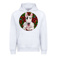 White Christmas Bull Terrier Urban Hoodie - RanaPortraitStore