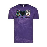 Cloud Purple peace love huskies Vintage Tee - RanaPortraitStore