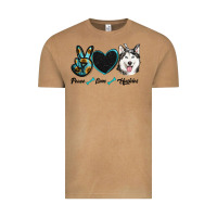 Vintage Camel peace love huskies Vintage Tee - RanaPortraitStore