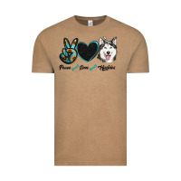 Vintage Coffee peace love huskies Vintage Tee - RanaPortraitStore