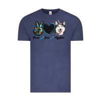Vintage Denim peace love huskies Vintage Tee - RanaPortraitStore
