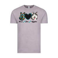 Vintage Zinc peace love huskies Vintage Tee - RanaPortraitStore