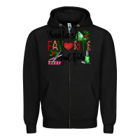 Black santa's favorite nail tech Zipper Hoodie - AdoDesignShop