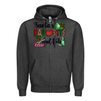 Charcoal Heather santa's favorite nail tech Zipper Hoodie - AdoDesignShop