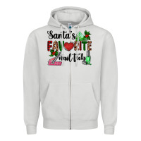 Dove Grey santa's favorite nail tech Zipper Hoodie - AdoDesignShop