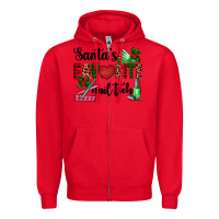 Red santa's favorite nail tech Zipper Hoodie - AdoDesignShop