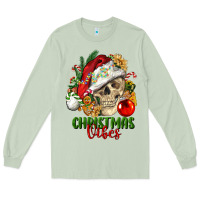 Matcha Christmas Vibes Human Skull Long Sleeve Tee - FaDigitalArtStudio