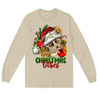 Mushroom Christmas Vibes Human Skull Long Sleeve Tee - FaDigitalArtStudio