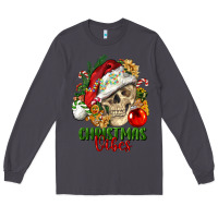 Smoke Christmas Vibes Human Skull Long Sleeve Tee - FaDigitalArtStudio