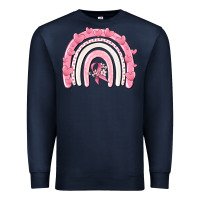 Navy breast cancer  rainbow Premium Sweatshirt - MaliasSmallBusiness