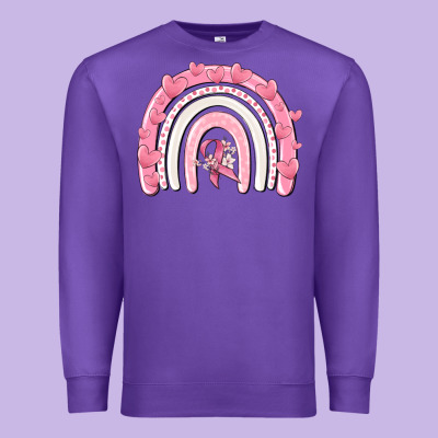 Breast Cancer  Rainbow Premium Sweatshirt Designed By Maliassmallbusiness