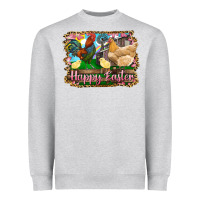 Heather Grey happy easter rooster chicken and chick Heavyweight Sweatshirt - RanaPortraitStore