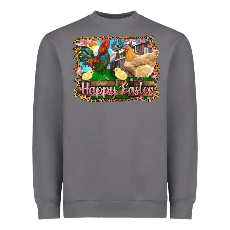Happy Easter Rooster Chicken And Chick Heavyweight Sweatshirt by RanaPortraitStore | Teevron