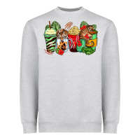 Heather Grey tiger coffee cups Heavyweight Sweatshirt - Zillion Design Studio