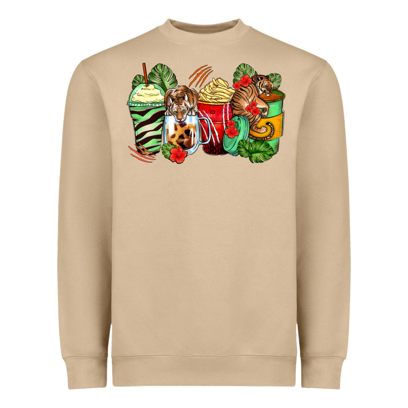 Tiger Coffee Cups Heavyweight Sweatshirt by Zillion Design Studio | Teevron