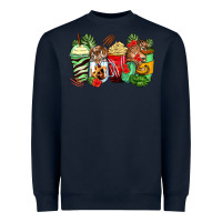 Navy tiger coffee cups Heavyweight Sweatshirt - Zillion Design Studio