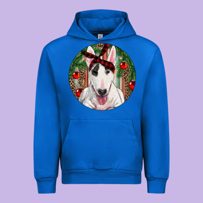 Christmas Bull Terrier Urban Hoodie Designed By Ranaportraitstore
