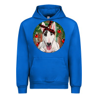 Cobalt Christmas Bull Terrier Urban Hoodie - RanaPortraitStore