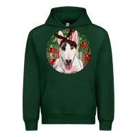 Forest Green Christmas Bull Terrier Urban Hoodie - RanaPortraitStore