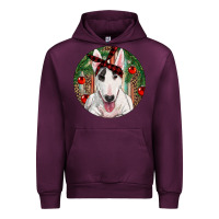 Mauve Wine Christmas Bull Terrier Urban Hoodie - RanaPortraitStore