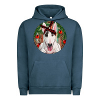 Pigment Midnight Navy Christmas Bull Terrier Urban Hoodie - RanaPortraitStore