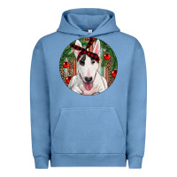 Pigment Pebble Blue Christmas Bull Terrier Urban Hoodie - RanaPortraitStore