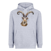 Heather Grey spanish goat face Heavyweight Hoodie - LillyAllenDesigns