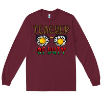 Burgundy teacher of duty Long Sleeve Tee - CowhideDigitalArt