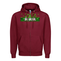 Burgundy st patricks gnomes Zipper Hoodie - Jasminsmagicworld