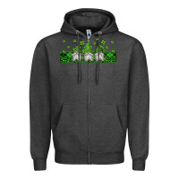 Charcoal Heather st patricks gnomes Zipper Hoodie - Jasminsmagicworld