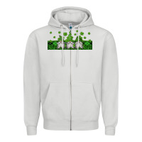 Dove Grey st patricks gnomes Zipper Hoodie - Jasminsmagicworld