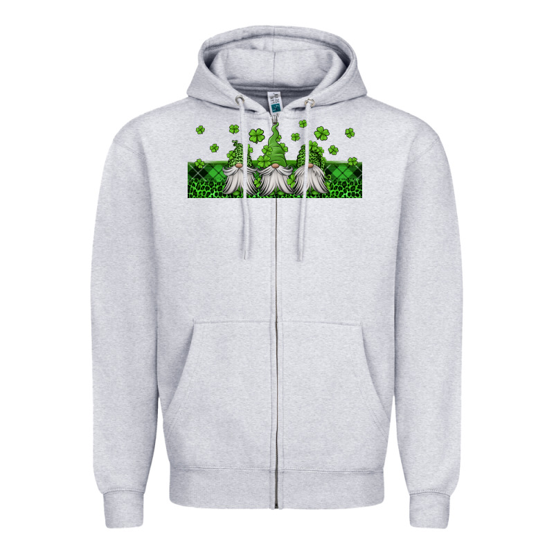 St Patricks Gnomes Zipper Hoodie by Jasminsmagicworld | Teevron