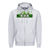 Heather Grey st patricks gnomes Zipper Hoodie - Jasminsmagicworld