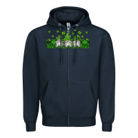Navy st patricks gnomes Zipper Hoodie - Jasminsmagicworld