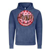 Vintage Denim Western valentine's day xoxo round earrings Vintage Hoodie - RanaPortraitStore