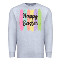 Heather Grey happy easter Premium Sweatshirt - MaliasSmallBusiness