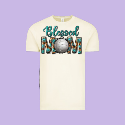Western Blessed Mom With Volleyball Vintage Tee Designed By Texasbilliewilder