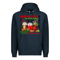 Navy Christmas coffee Premium Hoodie - MaliasSmallBusiness