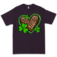 Plum st patricks day leopard heart with shamrocks Premium Tee - Artiststas