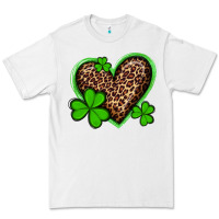 White st patricks day leopard heart with shamrocks Premium Tee - Artiststas