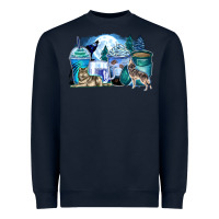 Navy wolf coffee cups Heavyweight Sweatshirt - Zillion Design Studio