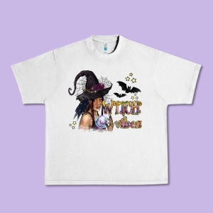 Black Witch Vibes Urban Heavy Tee Designed By Texasbilliewilder